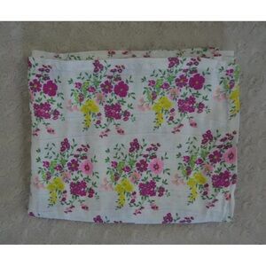 Modern Baby Floral Swaddle Blanket Muslin Pink White Yellow Green Flower